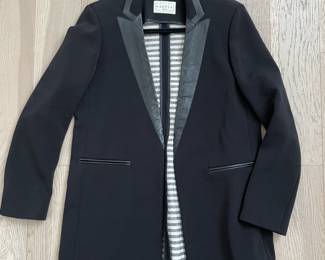 Sandro leather lapel jacket