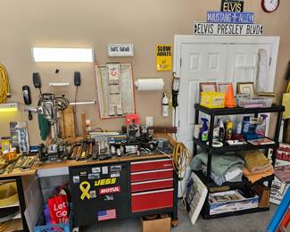 work bench, tools, power tools, elvis