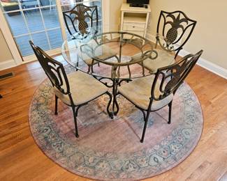 glasstop metal table