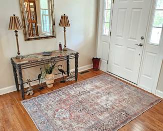 rugs, entry table