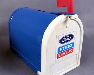 Ertl Die-Cast Collectible Bank Lot - 1955 Case Pickup, Ford New Holland Mailbox, and Early Car