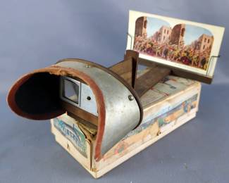 Stereoscope Viewer with Box and Collection of Stereoview Cards