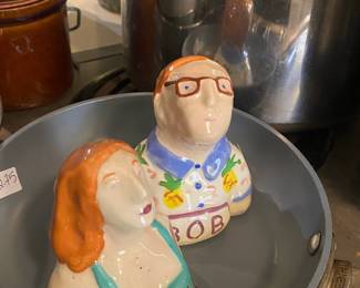 Monique and Bob Salt Pepper Shakers