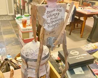 Political Artwork by Ed Larson, Santa Fe, ceramic pottery by Bob Drier
