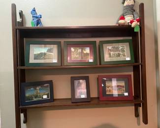 Antique hanging wall bookshelf and Antique Sock Doll