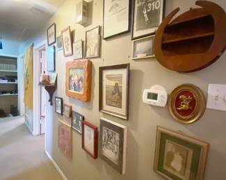 Hallway full of Artwork, prints to originals