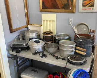 Assortment of Cookware, Crockpots, Roaster and MORE