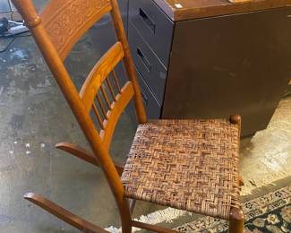 Antique Rocker with Cane Seat
