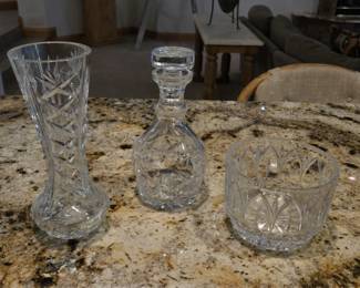 Waterford Crystal Decanter And Other Lead Crystal Pieces