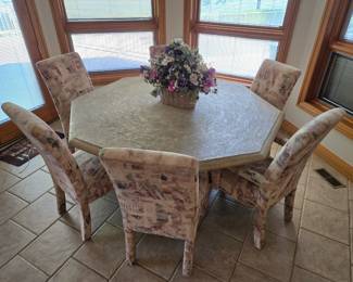 Unique Stone Dining Table And Chairs Set