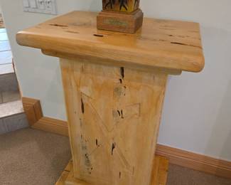 Large Handmade Custom Burl Wood Pedestal Stand