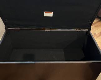 Leather storage ottoman bench
