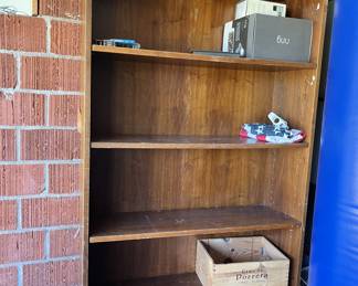 Tall sturdy wooden bookshelf