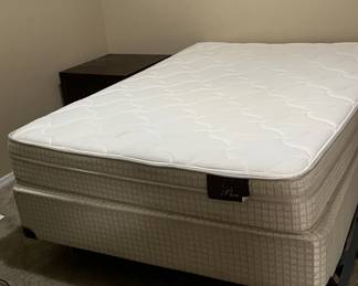 Full mattress, box spring, & metal frame base