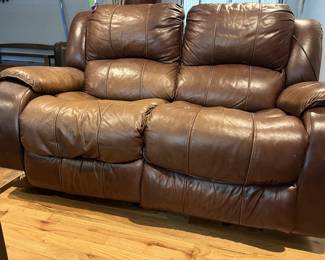 Power reclining love seat (matches power reclining couch-3 seater), faux leather