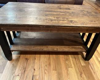 Coffee table, wooden with bottom shelf