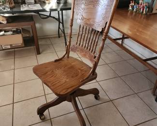 Vintage Wooden Rolling Chair