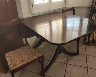 Vintage Mahogany MCM Style Drop Leaf Dining Table