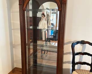 Lighted wood display cabinet