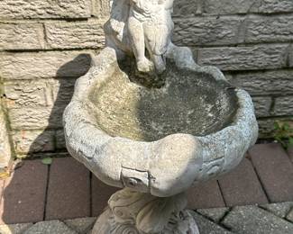 Cement birdbath
