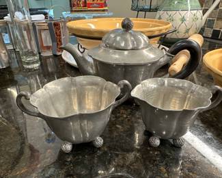 Vintage Danish pewter tea set