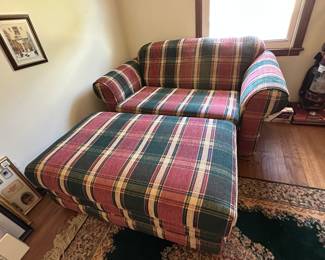 Sleeper chair and a half with storage ottoman!