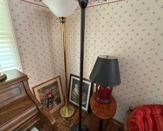Floor lamps and wall decor