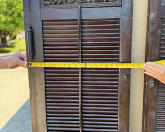 Vintage Chinese SOLID Rosewood, hand-carved, with shutters saloon doors in working order. Qty: Pair Asking $1500