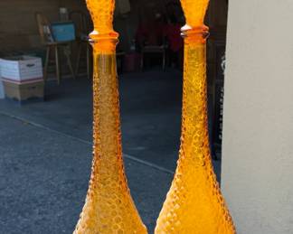 Possibly Italian Empoli Genie Bottles in vintage conditions. Qty: 2, Asking $45 each.