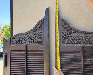 Vintage Chinese SOLID Rosewood, hand-carved, with shutters saloon doors in working order. Qty: Pair Asking $1500