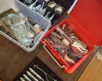 Loads of Sterling Silver Flatware & Antique Large Sterling Silver Serving Pieces