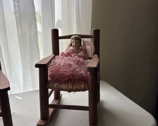 Wicker Rocking Chair - Doll Furniture