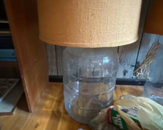 Table Lamp with Large Clear Glass Base