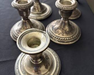 sterling silver candlestick holders
