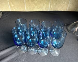 Blue Tulip Wine Glasses