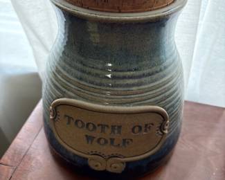 Ceramic Jar with Cork Lid "Tooth of Wolf"