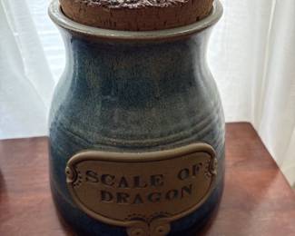 Ceramic Jar with Cork Lid "Scale of Dragon"