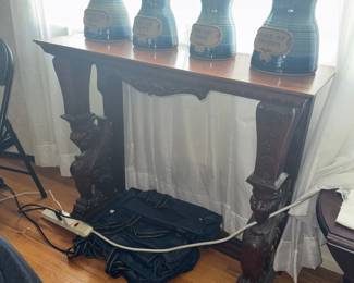 Mahogany Carved Console Table