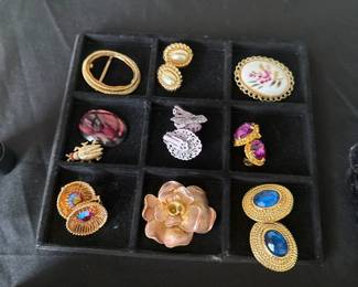 costume jewelry earrings and pins
