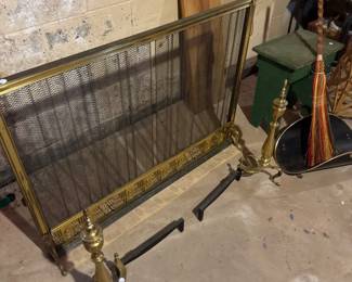 brass fireplace screen