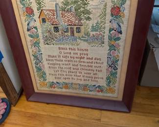 cross-stitch sampler "Bless this House"