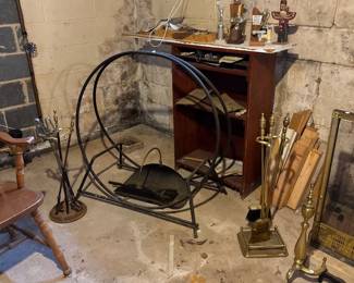 fireplace tools - iron log holder