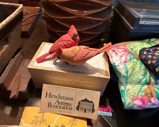 Cardinals wood figurine