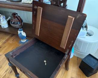 Victorian Carved Mahogany Storage Chair