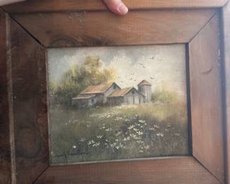 Oil Painting of Barn
