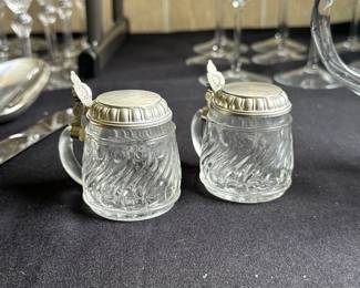 Glass and Nickel Beer Stein