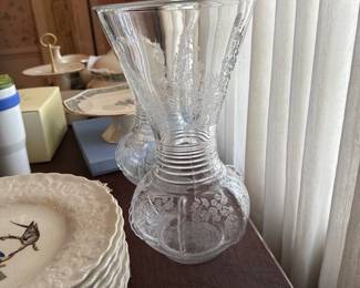 etched glass vase