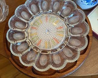 Indiana Hobnail Glass Deviled Egg Platter