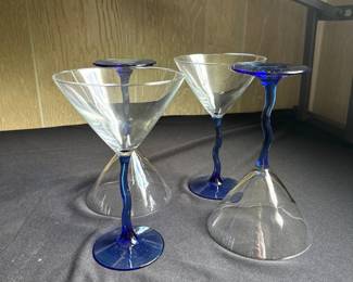 Blue Stem Martini Glasses