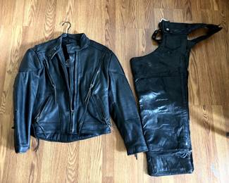Leather Jacket and Chaps- Women's size small